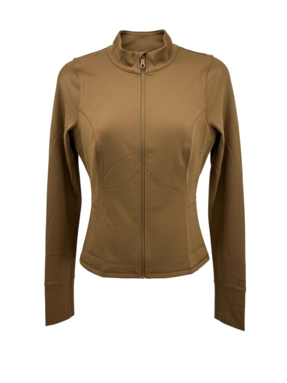 Girlfriend Collective Parker Seamed Full Zip Jacket Sepia Brown Medium NWT